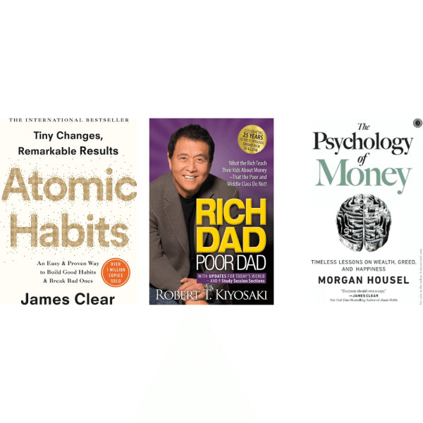 Atomic Habits, The Psychology of Money and Rich Dad Poor Dad (English Version)